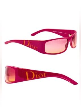 Vintage John Galliano for Christian Dior Your Dior 1 Pink Orange Logo Sunglasses
